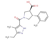 (3S*,4R*)-1-[(3-ethyl-4-methyl-1H-pyrazol-5-yl)carbonyl]-4-(2-methylphenyl)pyrrolidine-3-carboxylic acid