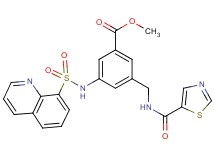 methyl 3-[(8-quinolinylsulfonyl)amino]-5-{[(1,3-thiazol-5-ylcarbonyl)amino]methyl}benzoate