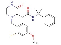 2-[1-(2-fluoro-4-methoxybenzyl)-3-oxo-2-piperazinyl]-N-(1-phenylcyclopropyl)acetamide