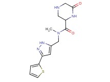 N-methyl-6-oxo-N-{[3-(2-thienyl)-1H-pyrazol-5-yl]methyl}-2-piperazinecarboxamide hydrochloride