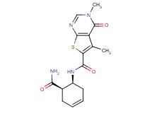 N-[(1S*,6R*)-6-(aminocarbonyl)cyclohex-3-en-1-yl]-3,5-dimethyl-4-oxo-3,4-dihydrothieno[2,3-d]pyrimidine-6-carboxamide