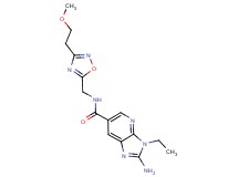 2-amino-3-ethyl-N-{[3-(2-methoxyethyl)-1,2,4-oxadiazol-5-yl]methyl}-3H-imidazo[4,5-b]pyridine-6-carboxamide