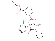 ethyl 1-{[3-(2-chlorophenyl)-1-cyclopentyl-2,5-dioxo-3-pyrrolidinyl]acetyl}-3-piperidinecarboxylate