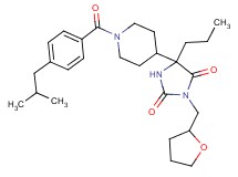 5-[1-(4-isobutylbenzoyl)-4-piperidinyl]-5-propyl-3-(tetrahydro-2-furanylmethyl)-2,4-imidazolidinedione