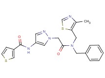 N-[1-(2-{benzyl[(4-methyl-1,3-thiazol-5-yl)methyl]amino}-2-oxoethyl)-1H-pyrazol-4-yl]-3-thiophenecarboxamide