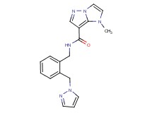 1-methyl-N-[2-(1H-pyrazol-1-ylmethyl)benzyl]-1H-imidazo[1,2-b]pyrazole-7-carboxamide