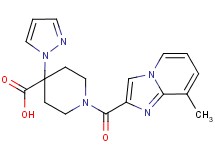 1-[(8-methylimidazo[1,2-a]pyridin-2-yl)carbonyl]-4-(1H-pyrazol-1-yl)piperidine-4-carboxylic acid