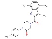1-(4-methylphenyl)-4-[(3,4,7-trimethyl-1H-indol-2-yl)carbonyl]-2-piperazinone