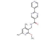 N-[(2-methoxy-4,6-dimethyl-3-pyridinyl)methyl]-2-(4-pyridinyl)-5-pyrimidinecarboxamide