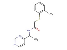 2-[(2-methylphenyl)thio]-N-[1-(4-pyrimidinyl)ethyl]acetamide