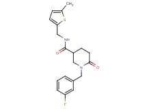 1-(3-fluorobenzyl)-N-[(5-methyl-2-thienyl)methyl]-6-oxo-3-piperidinecarboxamide