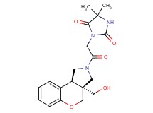 3-{2-[(3aS*,9bS*)-3a-(hydroxymethyl)-1,3a,4,9b-tetrahydrochromeno[3,4-c]pyrrol-2(3H)-yl]-2-oxoethyl}-5,5-dimethylimidazolidine-2,4-dione