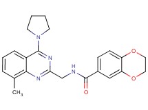 N-{[8-methyl-4-(1-pyrrolidinyl)-2-quinazolinyl]methyl}-2,3-dihydro-1,4-benzodioxine-6-carboxamide