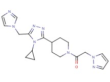 4-[4-cyclopropyl-5-(1H-imidazol-1-ylmethyl)-4H-1,2,4-triazol-3-yl]-1-(1H-pyrazol-1-ylacetyl)piperidine