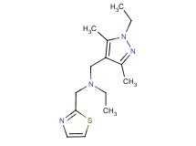 N-[(1-ethyl-3,5-dimethyl-1H-pyrazol-4-yl)methyl]-N-(1,3-thiazol-2-ylmethyl)ethanamine