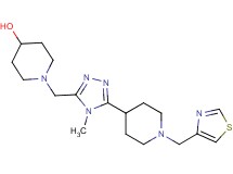 1-({4-methyl-5-[1-(1,3-thiazol-4-ylmethyl)piperidin-4-yl]-4H-1,2,4-triazol-3-yl}methyl)piperidin-4-ol
