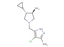rel-(3R,4S)-1-[(4-chloro-3-methyl-1H-pyrazol-5-yl)methyl]-4-cyclopropyl-3-pyrrolidinamine dihydrochloride