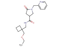 N-{[1-(ethoxymethyl)cyclobutyl]methyl}-5-oxo-1-(2-pyridinylmethyl)-3-pyrrolidinecarboxamide