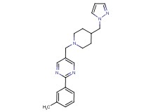2-(3-methylphenyl)-5-{[4-(1H-pyrazol-1-ylmethyl)piperidin-1-yl]methyl}pyrimidine
