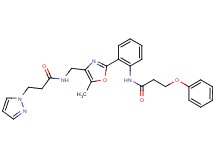 N-{2-[5-methyl-4-({[3-(1H-pyrazol-1-yl)propanoyl]amino}methyl)-1,3-oxazol-2-yl]phenyl}-3-phenoxypropanamide