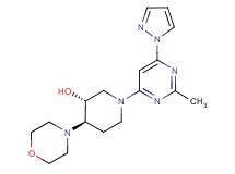 (3R*,4R*)-1-[2-methyl-6-(1H-pyrazol-1-yl)-4-pyrimidinyl]-4-(4-morpholinyl)-3-piperidinol