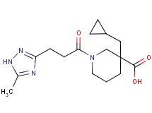 3-(cyclopropylmethyl)-1-[3-(5-methyl-1H-1,2,4-triazol-3-yl)propanoyl]-3-piperidinecarboxylic acid