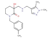 3-({[(1,5-dimethyl-1H-pyrazol-4-yl)methyl]amino}methyl)-3-hydroxy-1-(3-methylbenzyl)-2-piperidinone