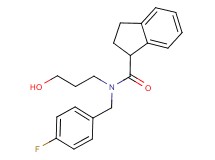 N-(4-fluorobenzyl)-N-(3-hydroxypropyl)indane-1-carboxamide