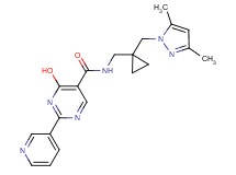 N-({1-[(3,5-dimethyl-1H-pyrazol-1-yl)methyl]cyclopropyl}methyl)-4-hydroxy-2-pyridin-3-ylpyrimidine-5-carboxamide