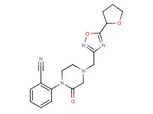 2-(2-oxo-4-{[5-(tetrahydro-2-furanyl)-1,2,4-oxadiazol-3-yl]methyl}-1-piperazinyl)benzonitrile