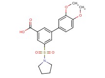 3',4'-dimethoxy-5-(pyrrolidin-1-ylsulfonyl)biphenyl-3-carboxylic acid