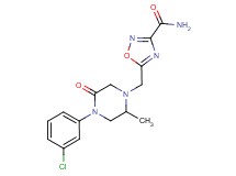 5-{[4-(3-chlorophenyl)-2-methyl-5-oxo-1-piperazinyl]methyl}-1,2,4-oxadiazole-3-carboxamide