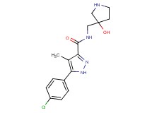 5-(4-chlorophenyl)-N-[(3-hydroxy-3-pyrrolidinyl)methyl]-4-methyl-1H-pyrazole-3-carboxamide