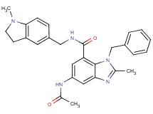 5-(acetylamino)-1-benzyl-2-methyl-N-[(1-methyl-2,3-dihydro-1H-indol-5-yl)methyl]-1H-benzimidazole-7-carboxamide