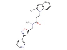 N-methyl-3-(2-methyl-1H-indol-1-yl)-N-[(3-pyridin-3-ylisoxazol-5-yl)methyl]propanamide