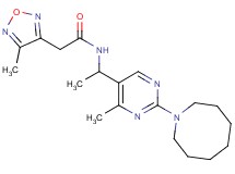 N-{1-[2-(1-azocanyl)-4-methyl-5-pyrimidinyl]ethyl}-2-(4-methyl-1,2,5-oxadiazol-3-yl)acetamide