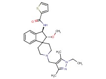 N-{(2R*,3R*)-1'-[(1-ethyl-3,5-dimethyl-1H-pyrazol-4-yl)methyl]-2-methoxy-2,3-dihydrospiro[indene-1,4'-piperidin]-3-yl}-2-thiophenecarboxamide