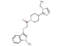 3-({2-[4-(1-ethyl-1H-imidazol-2-yl)piperidin-1-yl]-2-oxoethyl}thio)-1-methyl-1H-indole