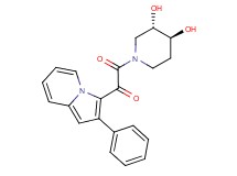 2-[(3S*,4S*)-3,4-dihydroxypiperidin-1-yl]-2-oxo-1-(2-phenylindolizin-3-yl)ethanone