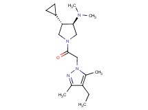rel-(3R,4S)-4-cyclopropyl-1-[(4-ethyl-3,5-dimethyl-1H-pyrazol-1-yl)acetyl]-N,N-dimethyl-3-pyrrolidinamine hydrochloride