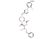 (3S,9aR)-3-[(1R)-1-(benzyloxy)ethyl]-8-{[1-(2-chlorophenyl)-1H-pyrazol-4-yl]methyl}tetrahydro-2H-pyrazino[1,2-a]pyrazine-1,4(3H,6H)-dione