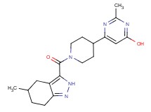 2-methyl-6-{1-[(5-methyl-4,5,6,7-tetrahydro-2H-indazol-3-yl)carbonyl]-4-piperidinyl}-4-pyrimidinol