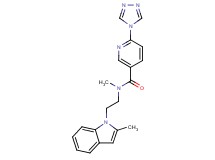 N-methyl-N-[2-(2-methyl-1H-indol-1-yl)ethyl]-6-(4H-1,2,4-triazol-4-yl)nicotinamide