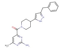4-{[4-(3-benzyl-1H-pyrazol-5-yl)piperidin-1-yl]carbonyl}-6-methylpyrimidin-2-amine