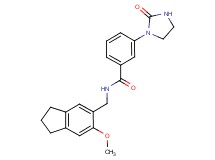 N-[(6-methoxy-2,3-dihydro-1H-inden-5-yl)methyl]-3-(2-oxoimidazolidin-1-yl)benzamide