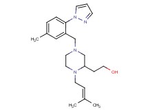 2-{1-(3-methyl-2-buten-1-yl)-4-[5-methyl-2-(1H-pyrazol-1-yl)benzyl]-2-piperazinyl}ethanol
