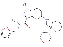 N-(2-furylmethyl)-N,1-dimethyl-5-({[1-(4-morpholinyl)cyclohexyl]methyl}amino)-4,5,6,7-tetrahydro-1H-indazole-3-carboxamide