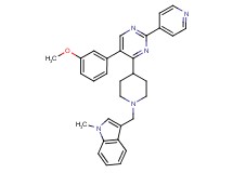 3-({4-[5-(3-methoxyphenyl)-2-(4-pyridinyl)-4-pyrimidinyl]-1-piperidinyl}methyl)-1-methyl-1H-indole