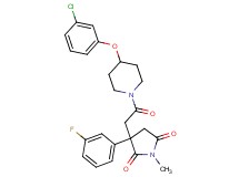 3-{2-[4-(3-chlorophenoxy)-1-piperidinyl]-2-oxoethyl}-3-(3-fluorophenyl)-1-methyl-2,5-pyrrolidinedione