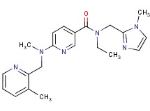 N-ethyl-N-[(1-methyl-1H-imidazol-2-yl)methyl]-6-{methyl[(3-methyl-2-pyridinyl)methyl]amino}nicotinamide